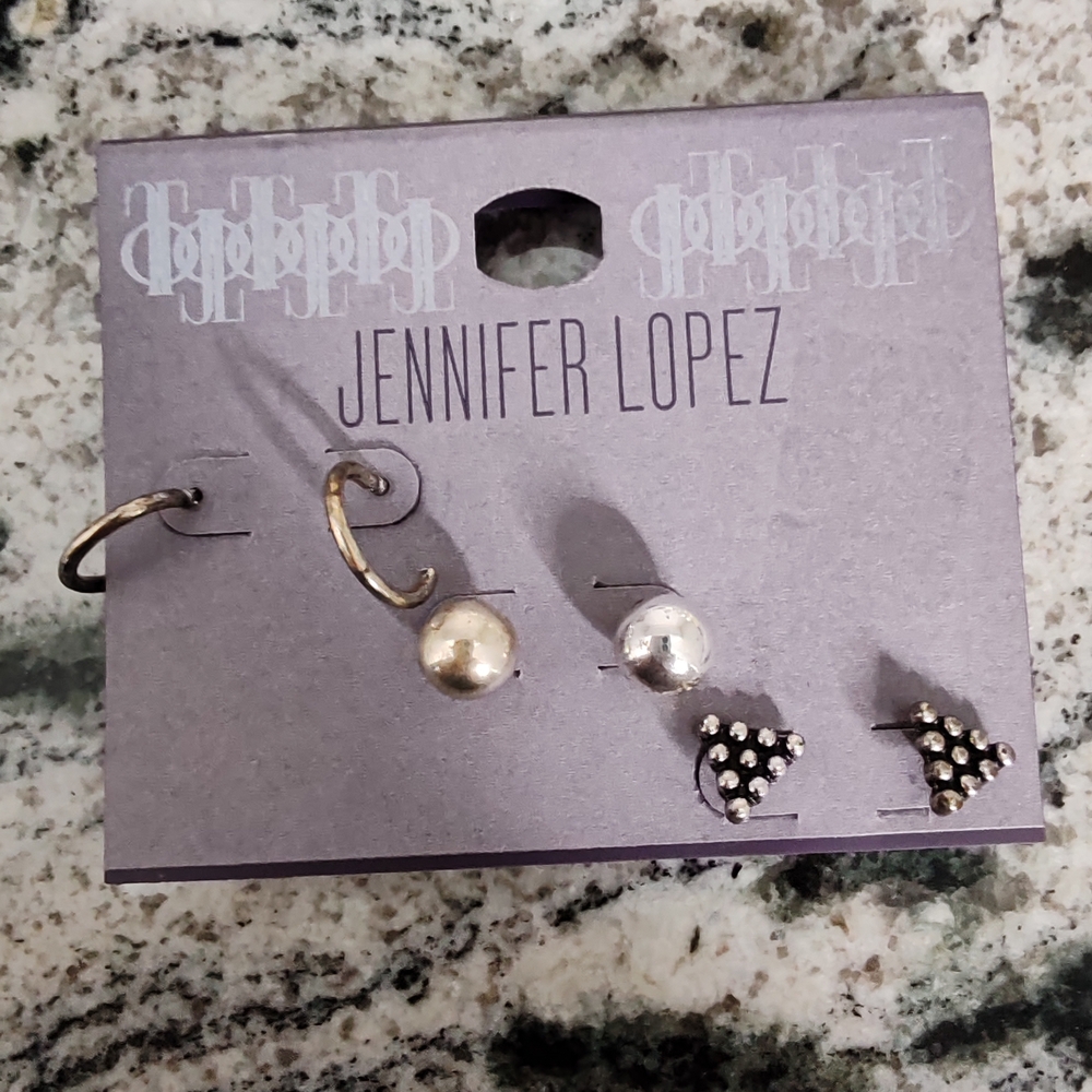 Jennifer Lopez Gold and Silver Earring Set